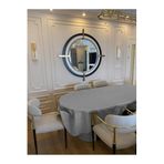 Zeren Home Simli Dertsiz Oval Masa Örtüsü Gri 150 x 300