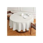 Zeren Home Simsiz Keten Yuvarlak Dertsiz Masa Örtüsü 160cm, 160 x 160, simsiz-yuvrk-1