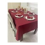 Zeren Home Sıvı Geçirmez Dertsiz Keten Bordo 100x140 cm Masa Örtüsü