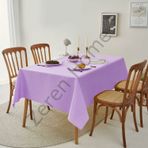 Zeren Home Sıvı Geçirmez Dertsiz Keten Lila 140x230 cm Masa Örtüsü