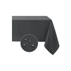 Zeren Home Sıvı Geçirmez Dertsiz Keten Masa Örtüsü Antrasit 25 Parça 160 X 220