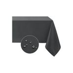 Zeren Home Sıvı Geçirmez Dertsiz Keten Masa Örtüsü Antrasit 25 Parça 160 X 260