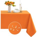 Zeren Home Sıvı Geçirmez Dertsiz Keten Masa Örtüsü Koyu Turuncu - 140 x 220 cm