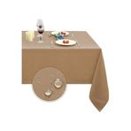 Zeren Home Sıvı Geçirmez Dertsiz Keten Masa Örtüsü Vizon 13 Parça, 140 x 200