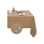 Zeren Home Sıvı Geçirmez Dertsiz Keten Masa Örtüsü Vizon 25 Parça, 140 x 220