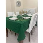 Zeren Home Sıvı Geçirmez Dertsiz Koyu Yeşil 160 x 220 cm Masa Örtüsü