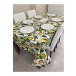 Zeren Home Sıvı Geçirmez Dertsiz Limon Desenli 100x140 cm Masa Örtüsü