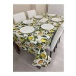 Zeren Home Sıvı Geçirmez Dertsiz Limon Desenli 150x220 cm Masa Örtüsü
