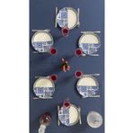 Zeren Home Sıvı Geçirmez Dertsiz Masa Örtüsü Indigo Mavi 13 Parça Set 150 x 260