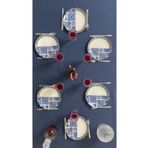 Zeren Home Sıvı Geçirmez Dertsiz Masa Örtüsü Indigo Mavi 13 Parça Set 160 x 260