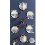 Zeren Home Sıvı Geçirmez Dertsiz Masa Örtüsü Indigo Mavi 25 Parça Set 160 x 400