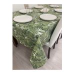 Zeren Home Sıvı Geçirmez Dertsiz Masa Örtüsü Yeşil Bambu Desenli, 160 x 500