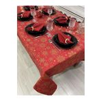 Zeren Home Sıvı Geçirmez Dertsiz Masa Örtüsü Yılbaşı Kırmızı Renk 25 Parça Set 160 x 240
