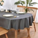 Zeren Home Sıvı Geçirmez Dertsiz Oval Masa Örtüsü Antrasit + 12 Peçete - 150 x 270 cm