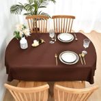 Zeren Home Sıvı Geçirmez Dertsiz Oval Masa Örtüsü Kahvrengi + 12 Peçete - Kahverengi - 160 x 240 cm
