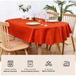 Zeren Home Sıvı Geçirmez Dertsiz Oval Masa Örtüsü Kiremit + 12 Peçete - 150 x 300 cm