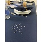 Zeren Home Sıvı Geçirmez Dertsiz Oval Masa Örtüsü Lacivert + 12 Peçete - 150 x 210 cm