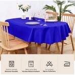 Zeren Home Sıvı Geçirmez Dertsiz Oval Masa Örtüsü Parlament Mavisi + 12 Peçete - Parlement Mavisi - 150 x 300 cm