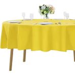 Zeren Home Sıvı Geçirmez Dertsiz Oval Masa Örtüsü Sarı + 12 Peçete - 150 x 210 cm