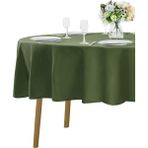 Zeren Home Sıvı Geçirmez Dertsiz Oval Masa Örtüsü Yeşil + 12 Peçete - 150 x 240 cm