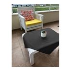 Zeren Home Sıvı Geçirmez Dertsiz Pamuk Keten Kare Masa Örtüsü 80cm x 80cm, 80 x 80, 80x80a