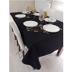 Zeren Home Sıvı Geçirmez Dertsiz Siyah 170x170 cm Masa Örtüsü