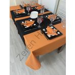 Zeren Home Sıvı Geçirmez Dertsiz Turuncu 140 x 200 cm Masa Örtüsü