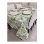Zeren Home Sıvı Geçirmez Dertsiz Yeşil Mercan Desenli 140x200 cm Masa Örtüsü