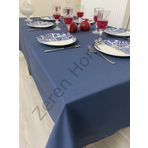 Zeren Home Sıvı Geçirmez İndigo Mavi 150x260 cm Masa Örtüsü