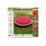 Zeren Home Sıvı Geçirmez Puantiyeli Piknik Masa Sandalye Minderi Bahçe Kamp Piknik Minderi Kırmızı