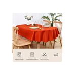 Zeren Home Sıvıya Dayanıklı Dertsiz Oval Masa Örtüsü Kiremit 160 x 240, 160 x 240