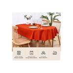 Zeren Home Sıvıya Dayanıklı Dertsiz Oval Masa Örtüsü Kiremit 160 X 300 160 X 300