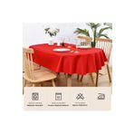 Zeren Home Sıvıya Dayanıklı Dertsiz Oval Masa Örtüsü Kırmızı 160 X 210 160 X 210