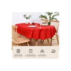 Zeren Home Sıvıya Dayanıklı Dertsiz Oval Masa Örtüsü Kırmızı 160 X 300 160 X 300