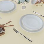Zeren Home Sıvıya Dayanıklı Pamuk Keten Dertsiz Masa Örtüsü Krem - 150 x 220 cm