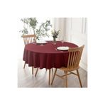 Zeren Home Sıvıya Dayanıklı Yuvarlak Dertsiz Keten Masa Örtüsü Bordo, 130 x 130