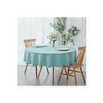 Zeren Home Sıvıya Dayanıklı Yuvarlak Dertsiz Keten Masa Örtüsü Mint, 150 x 150