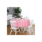Zeren Home Sıvıya Dayanıklı Yuvarlak Dertsiz Keten Masa Örtüsü Pembe, 180 x 180