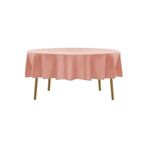 Zeren Home Sıvıya Dayanıklı Yuvarlak Dertsiz Keten Masa Örtüsü Pudra, 150 x 150