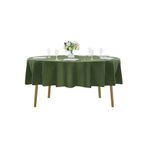 Zeren Home Sıvıya Dayanıklı Yuvarlak Dertsiz Keten Masa Örtüsü Yeşil, 150 x 150