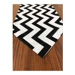 Zeren Home Siyah Beyaz Zizgag Sıvı Geçirmez Üçgen 40x160 cm Runner