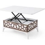 Zerenland 1315 Akıllı Sehpa, Sihirli Sehpa, Açılır Orta Sehpa, Büyüyen Mini Sehpa 82*50CM Beyaz
