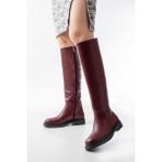 Zerenyus ZRİN-3007 Premium Bordo Fermuarlı Günlük Kadın Çizme