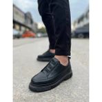 Zerenyus ZRK-703 Premium Siyah Lastikli Günlük Erkek Casual Ayakkabı