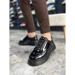 Zerenyus ZRK-703 Premium Siyah Rugan Lastikli Günlük Erkek Casual Ayakkabı