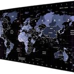 Zerfa Dünya Haritası Ekstra Büyük Genişletilmiş Kaymaz Kauçuk Oyun Mouse Pad & Klavye Masa Mat Bilgisayar Aptop için (900 mm X 400 mm X 2 mm) L Zmp253 Siyah (Dünya Haritası, 90 X 40 cm)