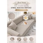 zerif home 3+3+1+1 Koltuk Örtüsü Takımı Esnek Lastikli Çekyat Kılıfı Kaymaz Tam Oturan Kanepe Koruyucu