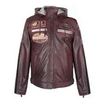 Zerimar Erkek ceketi, gerçek deri, şık motosiklet ceketi, erkekler için, sağlam deri, klasik motosiklet tarzı, birinci sınıf kıyafet, Bordo., 3XL