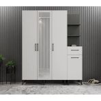 Zerka Concept Açelya Aynalı Portmanto Vestiyer Ayakkabılık Fb - M3 Montaj Dahil 140 Cm