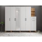 Zerka Concept Açelya Çam Beyaz 270 cm M7 Portmanto